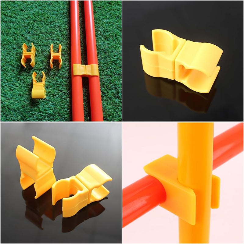 SquEqu 6 Pack Agility Poles Clip Buckle Clamp Attachement Rotatable Connector Adapter for Soccer Agility Training Pole Sticks Obstacle Course Speed Rings Hurdles Football Exercise Equipment DIY - Image 4